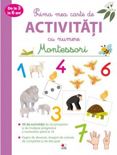 Prima mea carte de activitati cu numere de la 3 la 6 ani. Montessori.