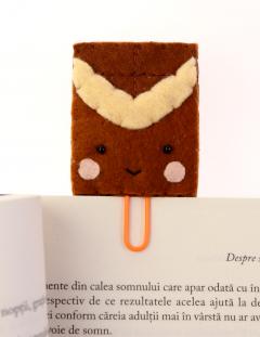 Semn de carte - Ciocolata cu lapte, agrafa portocalie