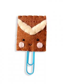 Semn de carte - Ciocolata cu lapte, agrafa albastra