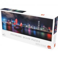 Puzzle 504 piese - Panoramic - Portul Victoria din Hong Kong