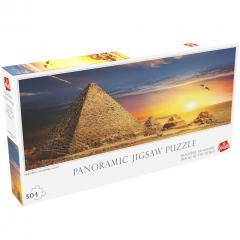 Puzzle 504 piese - Panoramic - Piramidele Egiptene la Apus