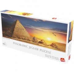 Puzzle 504 piese - Panoramic - Piramidele Egiptene la Apus