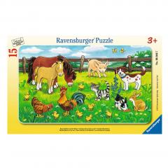 Puzzle - Animale pe pajiste, 15 piese