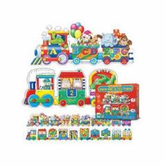 Set 2 puzzle-uri - Trenul urias cu numere si litere, engleza