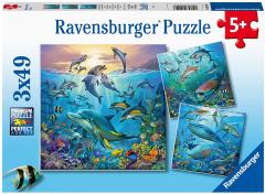 Puzzle 3x49 piese - Lumea Subacvatica