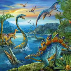 Puzzle 3x49 piese - Farmecul Dinozaurilor