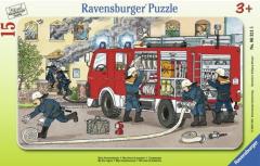 Puzzle - Masina de pompieri, 15 piese