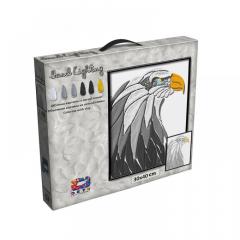Set pictura - Hand Lighting - Eagle, pictura 3D cu argila usoara 45x43 cm