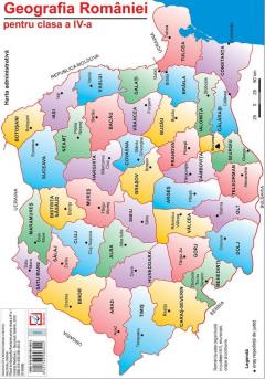 Harta Geografia Romaniei pentru clasa a IV-a