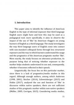 Exposure to the pragmatic marker ‘like’ in US vlogs and its pedagogical implications on L3 English