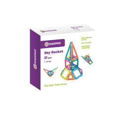 Joc magnetic de constructie - Sky Rocket, 21 piese