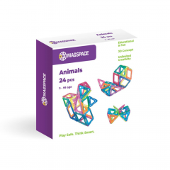 Joc magnetic de constructie - Animals, 24 piese