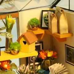 Puzzle 3D din lemn - Minicasuta Verde - Floraria Cathy