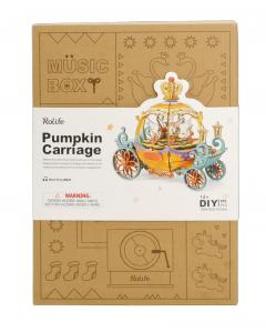 Puzzle 3D din lemn - Musical Box - Pumpkin Carriage, 165 piese