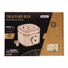 Puzzle 3D din lemn - Treasure Box, 123 piese