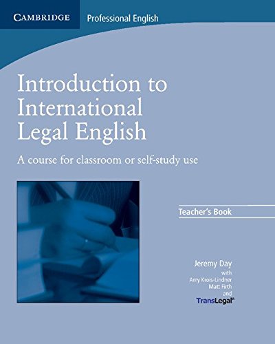 Introduction To International Legal English Jeremy Day