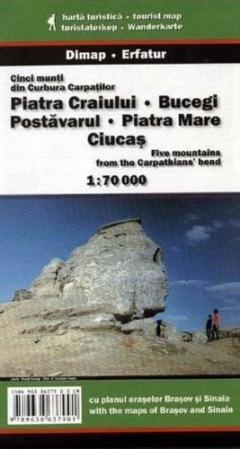 Harta montana - Piatra Craiului, Bucegi, Postavarul, Piatra Mare, Ciucas