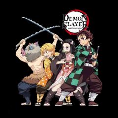 Tricou L - Man - Demon Slayer -  Group - Black