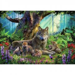 Puzzle 1000 piese - Wolves in the Forest