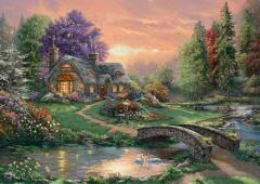 Puzzle 1000 piese - Thomas Kinkade - Sweetheart Retreat