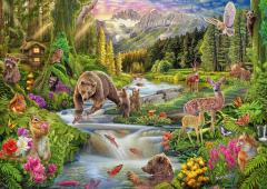 Puzzle 1000 piese - Steve Sundram - Forest Animals