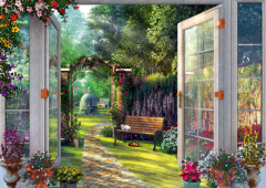 Puzzle 1000 piese - Dominic Davison - View of the Enchanted Garden
