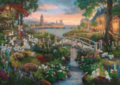 Puzzle 1000 piese - Thomas Kinkade - Disney - 101 Dalmatians