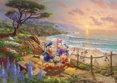 Puzzle 1000 piese - Thomas Kinkade - Disney - Donald and Daisy - A Duck Day Afternoon
