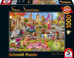 Puzzle 1000 piese - Steve Sundram - Dog Crazy