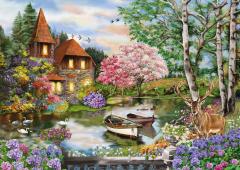 Puzzle 1000 piese - House on the Lake