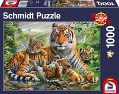Puzzle 1000 piese - Tiger and Cubs