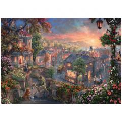 Puzzle 1000 piese - Thomas Kinkade - Disney - Lady and The Tramp