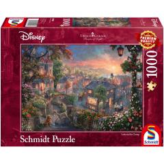 Puzzle 1000 piese - Thomas Kinkade - Disney - Lady and The Tramp