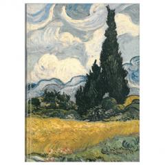 Carnet mediu - Lan de grau cu chiparosi de Vincent van Gogh