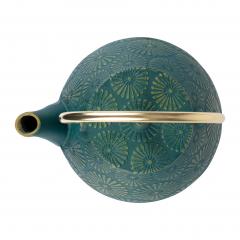 Ceainic fonta - Lotus - Emerald Golden Handle