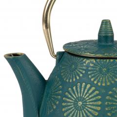 Ceainic fonta - Lotus - Emerald Golden Handle