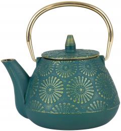 Ceainic fonta - Lotus - Emerald Golden Handle