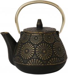 Ceainic fonta - Lotus - Black Golden Handle