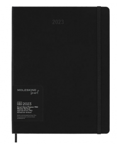 Agenda 2023 - Moleskine Smart Pro - 12-Month Weekly - XL, Hard Cover - Black