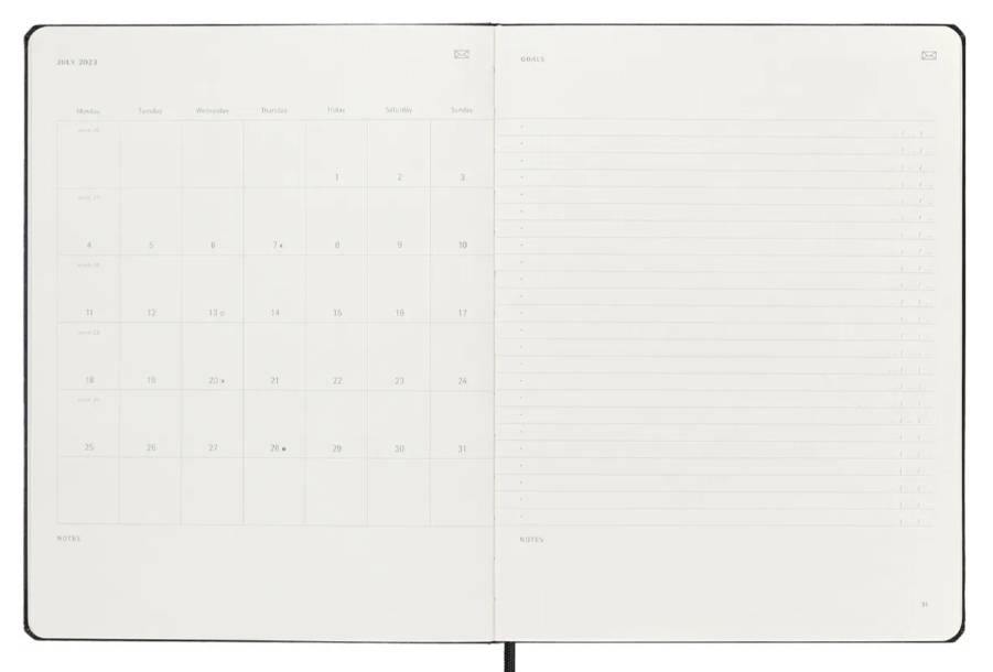 Agenda 2023 Moleskine Smart Pro 12Month Weekly XL, Hard Cover