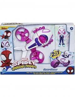 Figurina - Spidey And His Amazing Friends - Ghost-Spider & Change N' Go Ghost-Copter