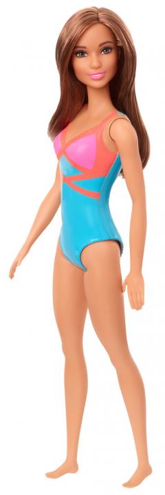 Papusa - Barbie satena cu costum de baie rosu-albastru
