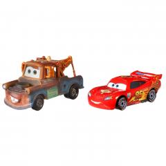 Set masinute - Disney Cars - Mater si Lightning McQueen With Racing Wheels