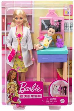 Set jucarii - Barbie Cariere - Papusa doctor pediatru blonda 