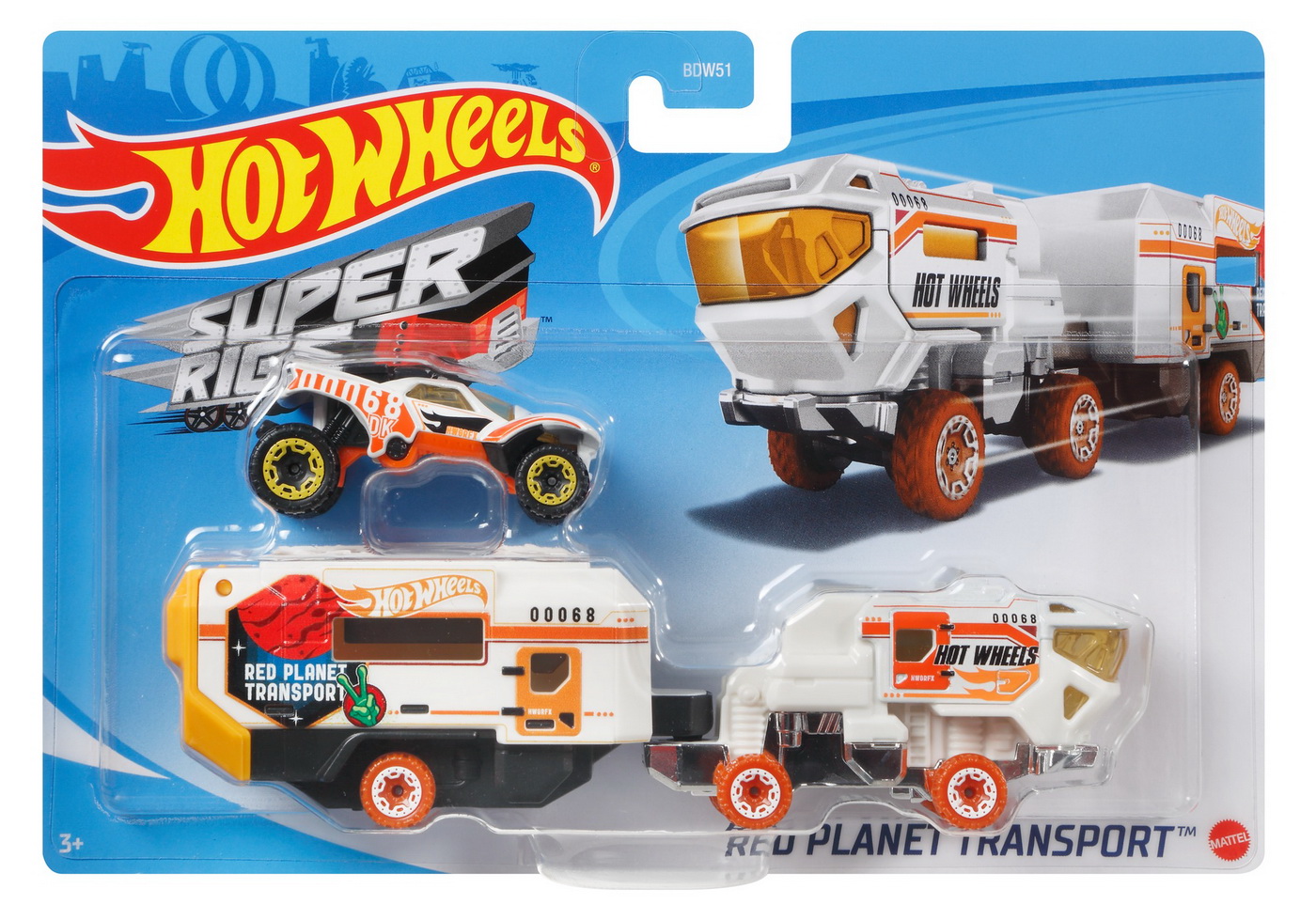 Set Camion Si Masina Sport Hot Wheels Red Planet Transport Mattel set-camion-si-masina-sport-hot-wheels-red-planet-transport-mattel