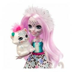 Papusa cu animalut - Enchantimals - Sybill Snow Leopard si Flake