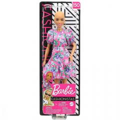Papusa Barbie Fashionistas - Barbie cu rochie roz cu maneci bufante