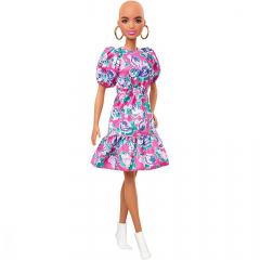 Papusa Barbie Fashionistas - Barbie cu rochie roz cu maneci bufante