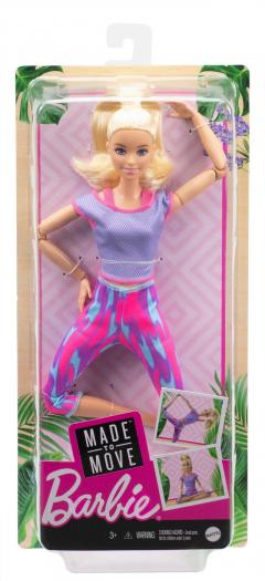 Papusa - Barbie Made To Move - Barbie blonda cu tinuta roz