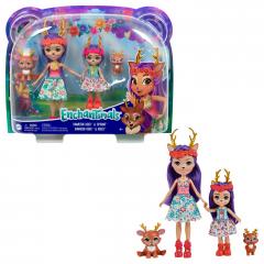 Papusi Enchantimals - Set Danessa Deer & Sprint si Danetta Deer & Fleet